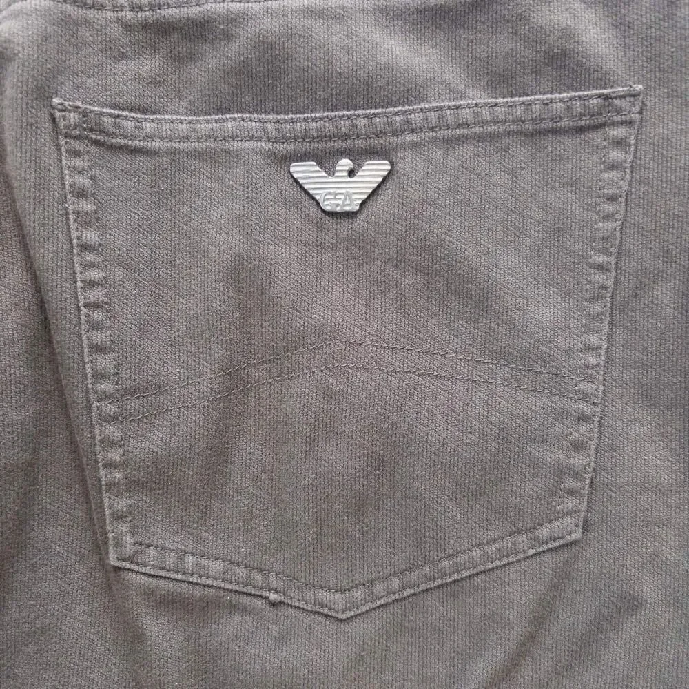 Vintage Armani Jeans Mens Size 34 (Fits 32) Black Bedford Cord Shorts Button Fly